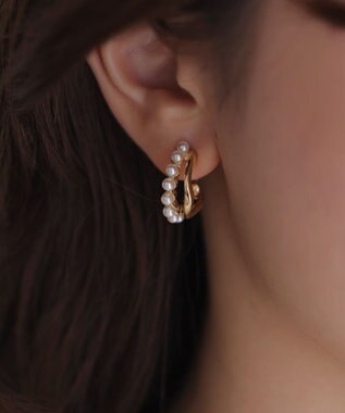 ANY SIS 2連フープ イヤリング