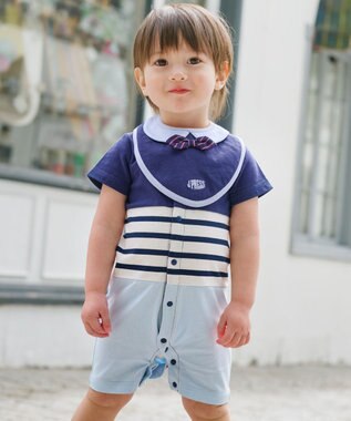 J.PRESS KIDS 【BOX付き】【70㎝】ロンパース&蝶ネクタイスタイ セット ネイビー系1