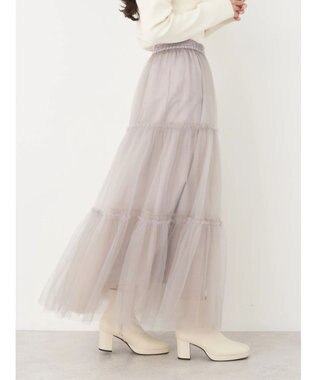 earth music&ecology マルチｗａｙチュールスカート Light Gray