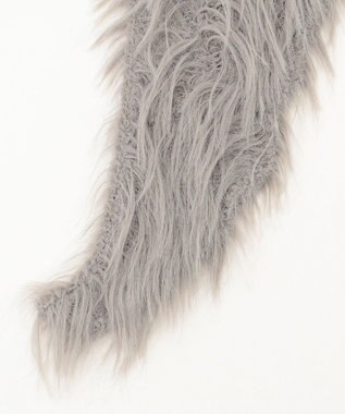 NAVE 【ReNAVE・洗える】メルティーシャギーニット ストール ライトグレー系