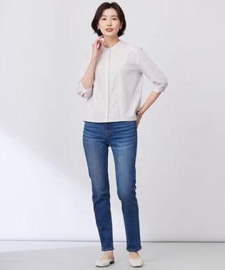 J.PRESS LADIES S 【洗える】BASIC STRETCH DENIM スキニー パンツ ユーズド系
