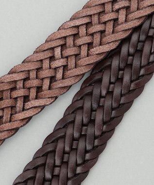 GOTAIRIKU レザーメッシュベルト ダークブラウン系