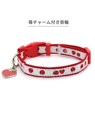 PET PARADISE ペットパラダイス 苺 チャーム付き首輪 ３Ｓ レッド