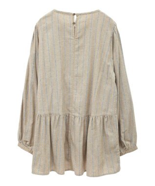 CRAFT STANDARD BOUTIQUE ボリュームスリーブウエストギャザーチュニック Stripe