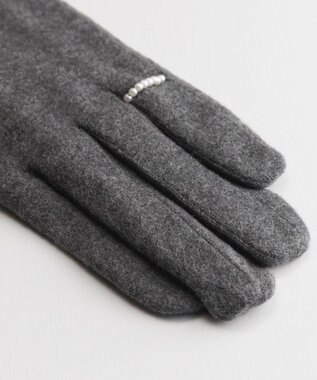 ORuKuBET リングビジューエコファー ジャージグローブ(WOMEN)【タッチパネル対応】 グレー