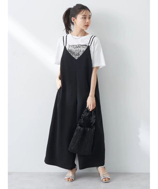 earth music&ecology リボンコンビネゾン Black