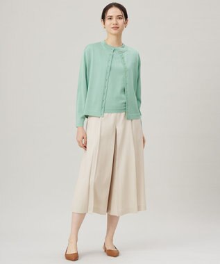 自由区 【アンサンブル対応・洗える】アセテートコットンプルオーバー ニット グラスグリーン