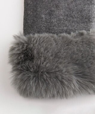 ORuKuBET リングビジューエコファー ジャージグローブ(WOMEN)【タッチパネル対応】 グレー