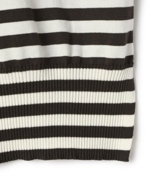 BEIGE， JULIE / コットンシルク 2WAY半袖ニット Ecru×Khaki