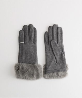 ORuKuBET リングビジューエコファー ジャージグローブ(WOMEN)【タッチパネル対応】