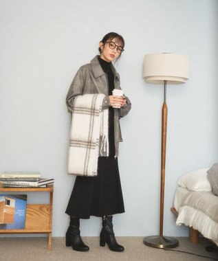 WEGO ヴィンテージライクFレザーブルゾン グレー