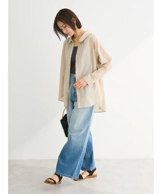 Green Parks インド綿 ボイルゆったりシャツ Light Beige