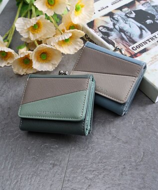 style code 【MERCURYDUO/マーキュリーデュオ】ダイアナ　トリコカラー口金ミニ財布 グリーン