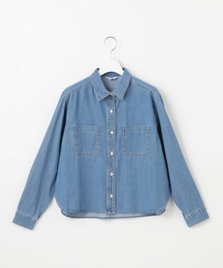 J.PRESS LADIES 【洗える】5ozバージラコンパクト デニムシャツ ユーズド系