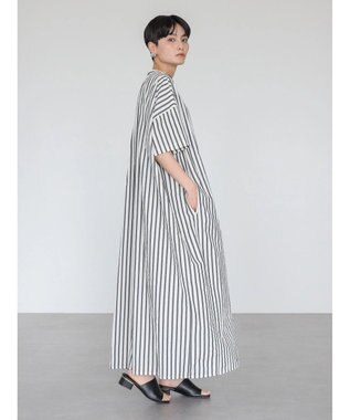 AMERICAN HOLIC イージーケア＋接触冷感丈違い強撚ワッシャーワンピース Stripe Black