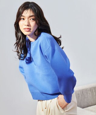 ANY ミラノリブジップニット ブルー