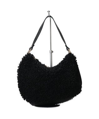 INTER-CHAUSSURES 【ANDREA CARDONE ITALI】レザーハンドルボアホーボーバッグ ブラック