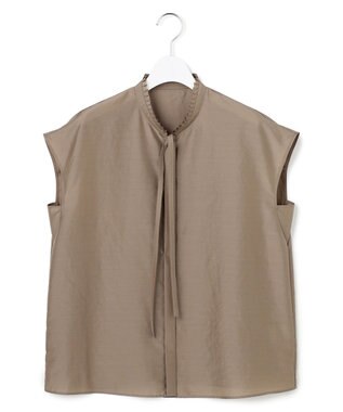 ICB L 【新色追加・CLASSY.掲載】セシェシルキーローン フレンチスリーブボウタイブラウス