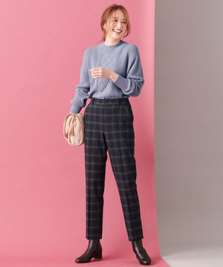 ANY SIS 【保温性あり/洗える】サーモ 2WAYストレッチ テーパード パンツ ネイビーベース