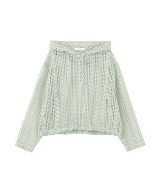 AMERICAN HOLIC 【先行予約】幾何学レースフードシャツ Light Green
