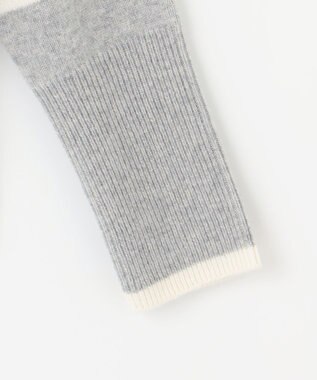 自由区 L 【WEB限定カラーあり・洗える】ウールカシミヤブレンドハイネック ニット [WEB限定]グレー×オフボーダー
