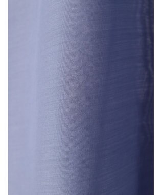 earth music&ecology シアーギャザーネックブラウス Deep Blue