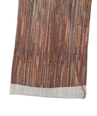 Green Parks セルフカットプリーツワイドパンツ Stripe Brown