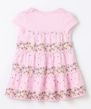 組曲 KIDS 【80-100㎝】ティアードフラワー チュニック ピンク
