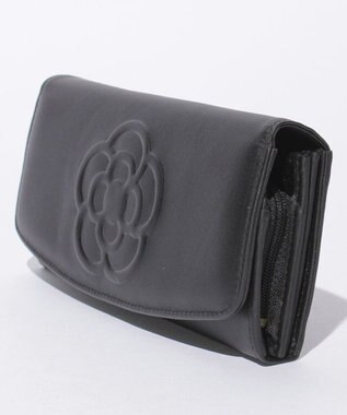 CLATHAS ワッフル　フラップ長財布 ブラック