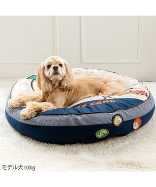 PET PARADISE スヌーピー クッション ワッペンＬ ネイビー×ホワイト