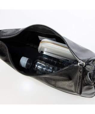 UNBILLION カシュカシュ cachecache / アシンメトリーメタリックショルダーバッグ ブラック