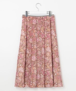 自由区 【速乾性・放湿性・防シワ性】サラサプリント タックスカート ブラウン系5