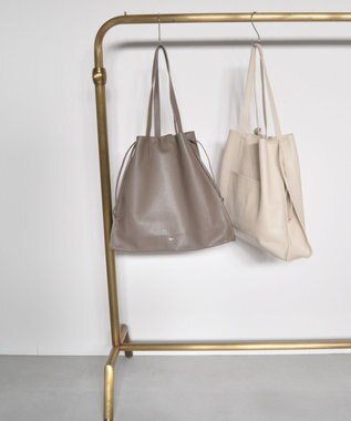 blancle シュリンクレザー スクイーズビッグトート TAUPE