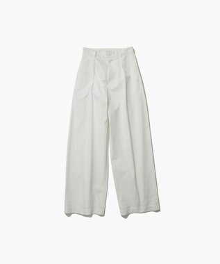 ATON NIDOM COTTON | タックワイドパンツ WHITE
