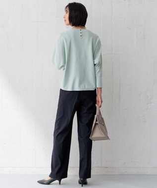 23区 【洗える】コンフォートストレッチ ドルマン ニット スモーキーグリーン系