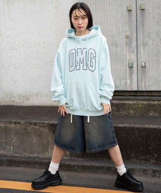 WEGO 【ユニセックス着用ITEM】ピグメントOMGプルパーカー サックス