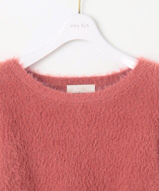 ANY SIS 【洗える】シャギー ニット ピンク