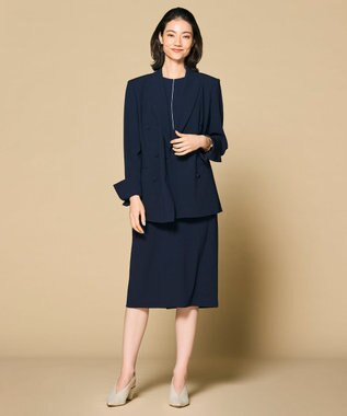 BEIGE， 【洗える】CINDY / ダブルブレストジャケット Navy