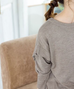 Tiaclasse 【洗える】重ね着風大人ニットチュニック モカ