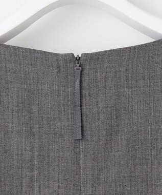 自由区 S 【洗える】ウールミックスストレッチツイル ワンピース ライトグレー系