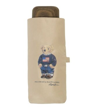 MOONBAT 【WEB限定】POLO RALPH LAUREN(ポロ ラルフローレン) 晴雨兼用日傘 折りたたみ傘 コンパクト ポロベア 一級遮光 遮熱 UV ベージュ
