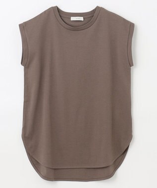 ANY L 【接触冷感/UVケア】ビューティベーシックノースリーブテールTシャツ ブラウン