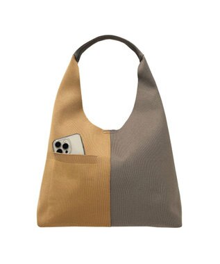 ROOTOTE 1302【A4サイズ収納】LT.ラウンド.アミ.ニット-A 03：キャメル×グレー