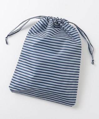 MOONBAT 【撥水】FLAT PURE サイクル レインポンチョ ボーダー 自転車 収納袋付き ネイビーブルー