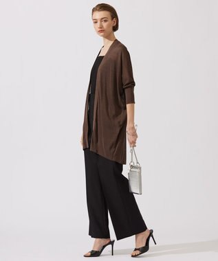 ICB 【洗える】 リネンポリエステルハイゲージ カーディガン ソイル系