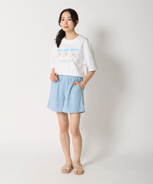 OP／FILA 【Ocean Pacific】レースショートパンツ ブルー