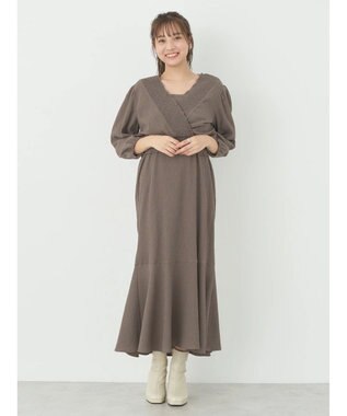 earth music&ecology ＳＥＴ２点カシュクールプルオーバー＋ワンピース Mocha