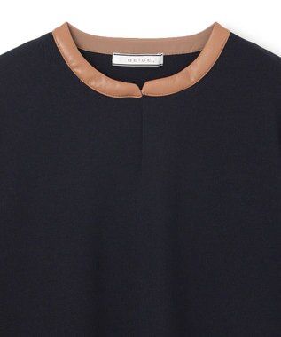 BEIGE， NADIA / ブラウスニットトップス Navy x Camel