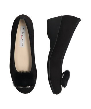 Bridget Birkin 【Bridget Birkin walk】ファービジューウォーキングパンプス ブラックスウェード