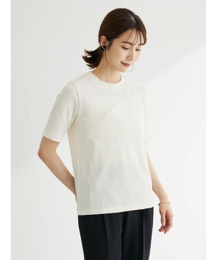 Green Parks BEST PRICE  ５分袖プリーツ加工プルオーバー Ecru